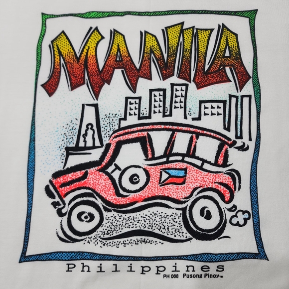 Manila Pusong Pinoy Philippines Vintage Short Sleeve T-shirt - Picture 3 of 12